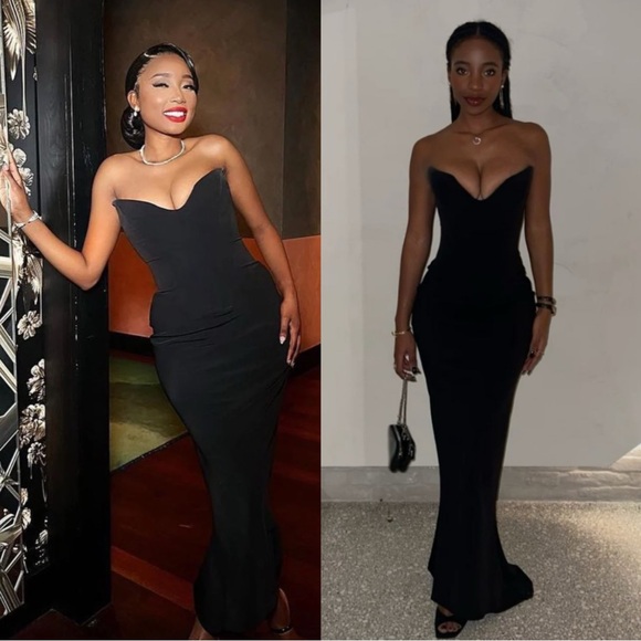 House of CB Sabine Black Crepe strapless corset dress - Picture 9 of 16